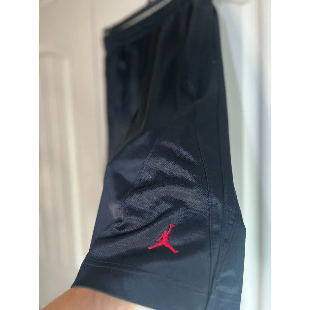 Jordan Basketball Shorts Men's Medium Black Red Jumpman Athletic Mesh